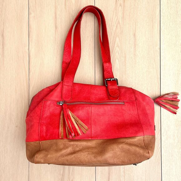 Salvador Bachiller Handbags - Salvador Bachiller Genuine Leather Cherry Red Callie Collection Satchel Purse
